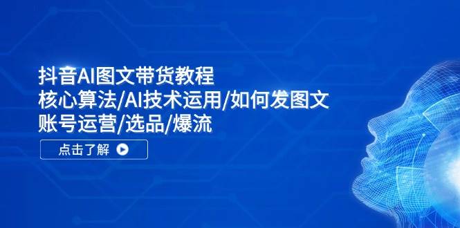 抖音AI图文带货教程：核心算法/AI技术运用/如何发图文/账号运营/选品/爆流-MOY工作室