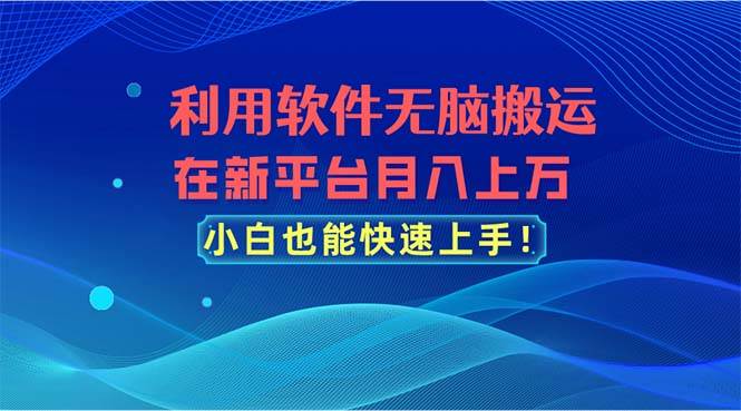 利用软件无脑搬运，在新平台月入上万，小白也能快速上手-MOY工作室