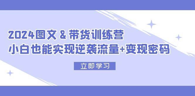 2024 图文+带货训练营，小白也能实现逆袭流量+变现密码-MOY工作室