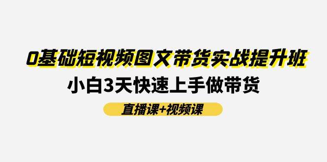 0基础短视频图文带货实战提升班(直播课+视频课)：小白3天快速上手做带货-MOY工作室