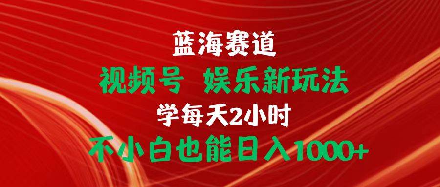 蓝海赛道视频号 娱乐新玩法每天2小时小白也能日入1000+-MOY工作室