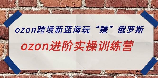 ozon跨境新蓝海玩“赚”俄罗斯，ozon进阶实操训练营-MOY工作室