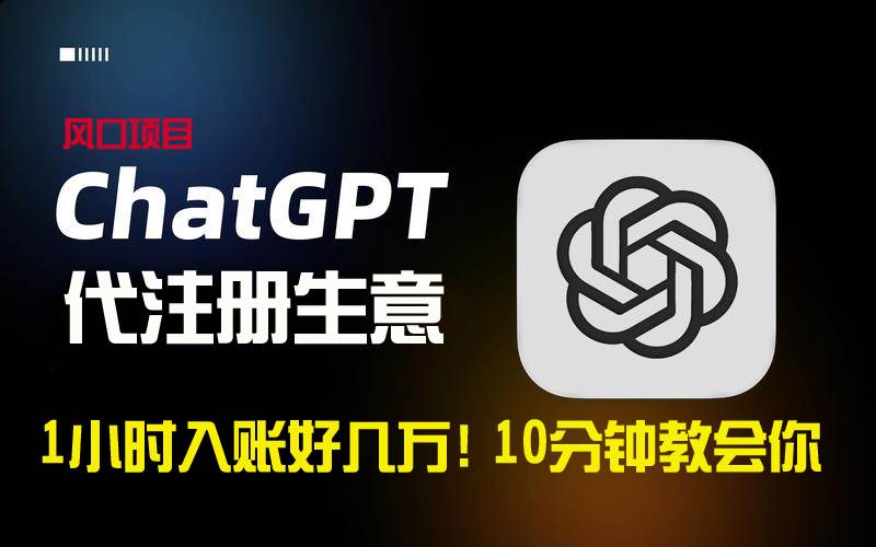 一小时入账好几万！利润大到吓人的ChatGPT代注册小生意，10分钟教会你，…-MOY工作室