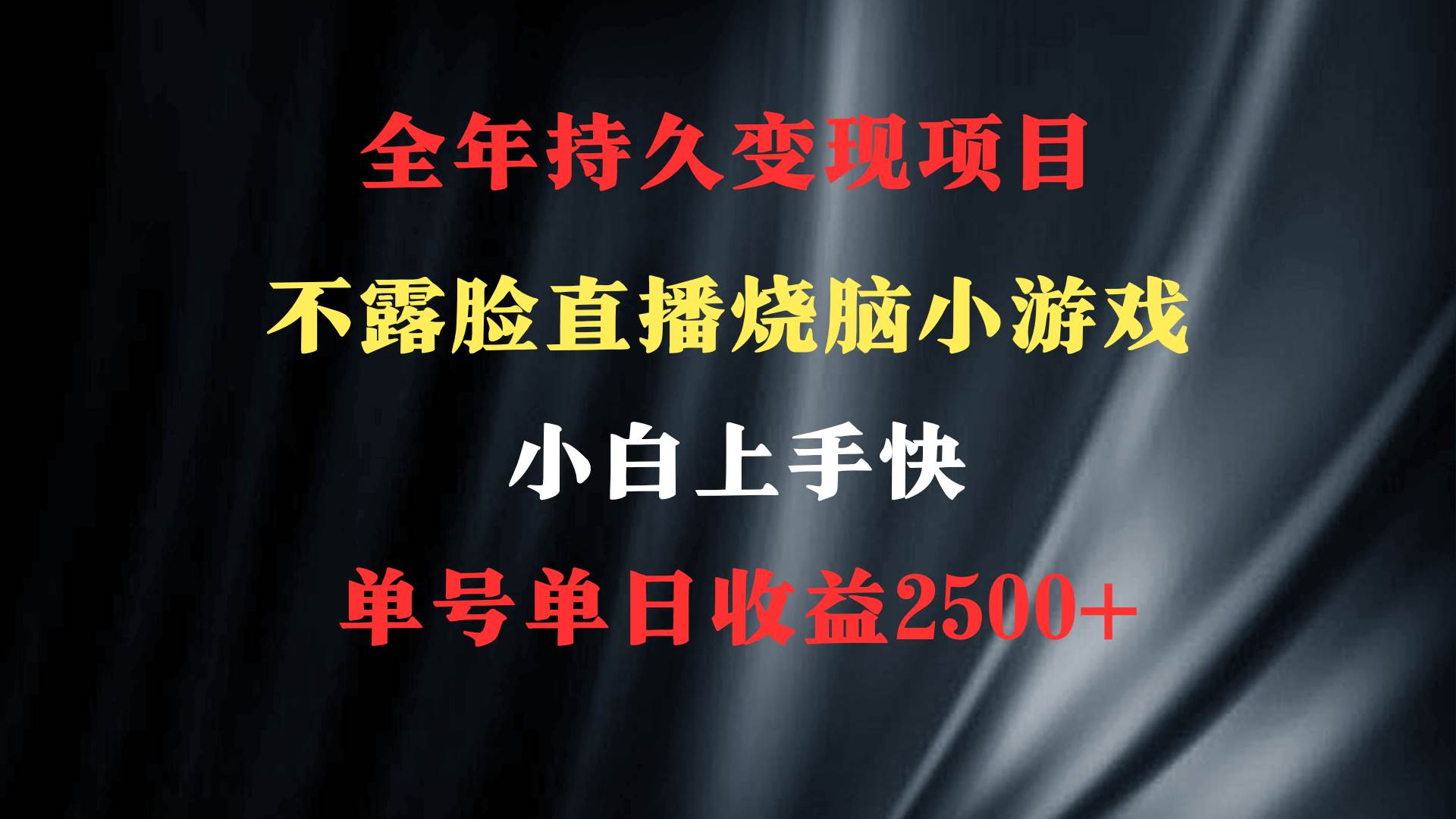 2024年 最优项目，烧脑小游戏不露脸直播  小白上手快 无门槛 一天收益2500+-MOY工作室