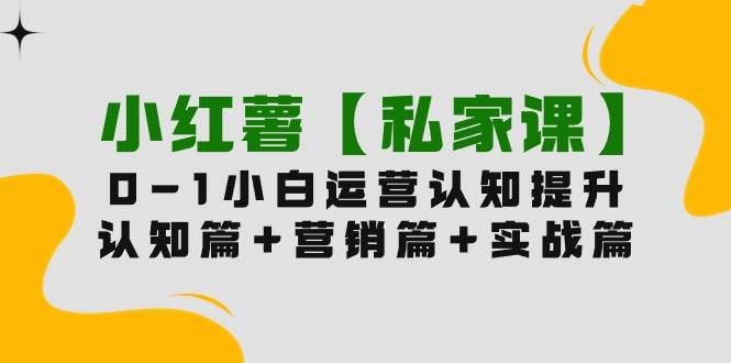小红薯【私家课】0-1玩赚小红书内容营销，认知篇+营销篇+实战篇（11节课）-MOY工作室