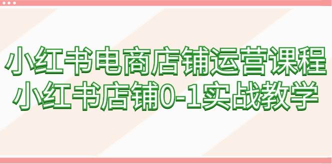 小红书电商店铺运营课程，小红书店铺0-1实战教学（60节课）-MOY工作室