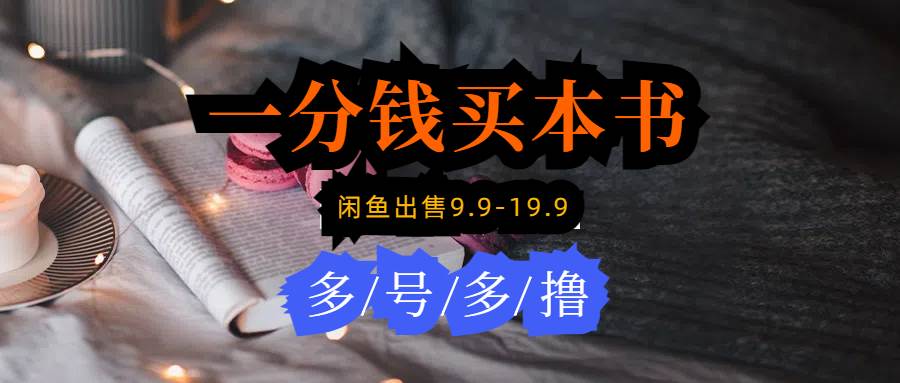 每天花1分钱买一本书，闲鱼出售9.9-19.9不等，多账号多撸 新手小白均可操作-MOY工作室