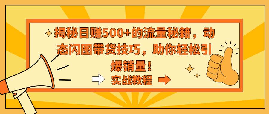 揭秘日赚500+的流量秘籍，动态闪图带货技巧，助你轻松引爆销量！-MOY工作室