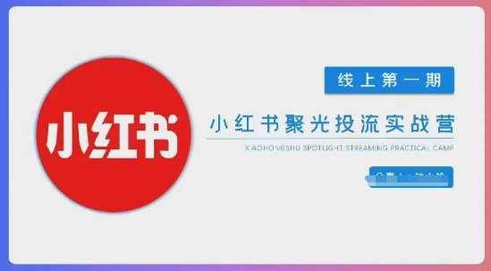 小红书聚光陪跑第一期，教你从0到1玩转小红书聚光投流，搭建小红书付费投流团队，更快的见到效果-MOY工作室