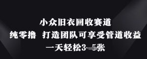 小众旧衣回收赛道，纯零撸 打造团队可享受管道收益，一天轻松3张-MOY工作室
