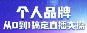个人品牌：从0到1搞定直播实操，用直播为你的个人品牌赋能，六大实操板块，放大个人影响力-MOY工作室
