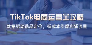 TikTok电商运营全攻略，数据驱动选品定价，低成本引爆店铺流量-MOY工作室