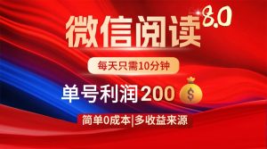 微信阅读8.0玩法!!0撸,没有任何成本有手就行,一天利润200+-MOY工作室