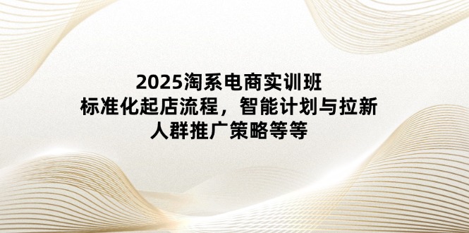 2025淘系电商实训班：标准化起店流程，智能计划与拉新，人群推广策略等等-MOY工作室