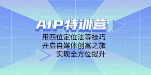 AIP特训营，用四位定位法等技巧，开启自媒体创富之旅，实现全方位提升-MOY工作室