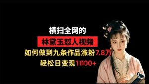 横扫全网的林黛玉怼人视频，如何做到九条作品涨粉7.8万，轻松日变现1k-MOY工作室