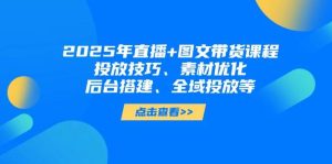 2025年短视频图文带货+直播带货：投放技巧、素材优化、后台搭建、全域投放等-MOY工作室