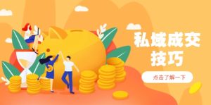 私域成交技巧，帮你从入门到精通，破解四大痛点，快速变现，轻松收钱-MOY工作室